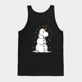 Unicorn Snowman For Christmas In July Tank Top